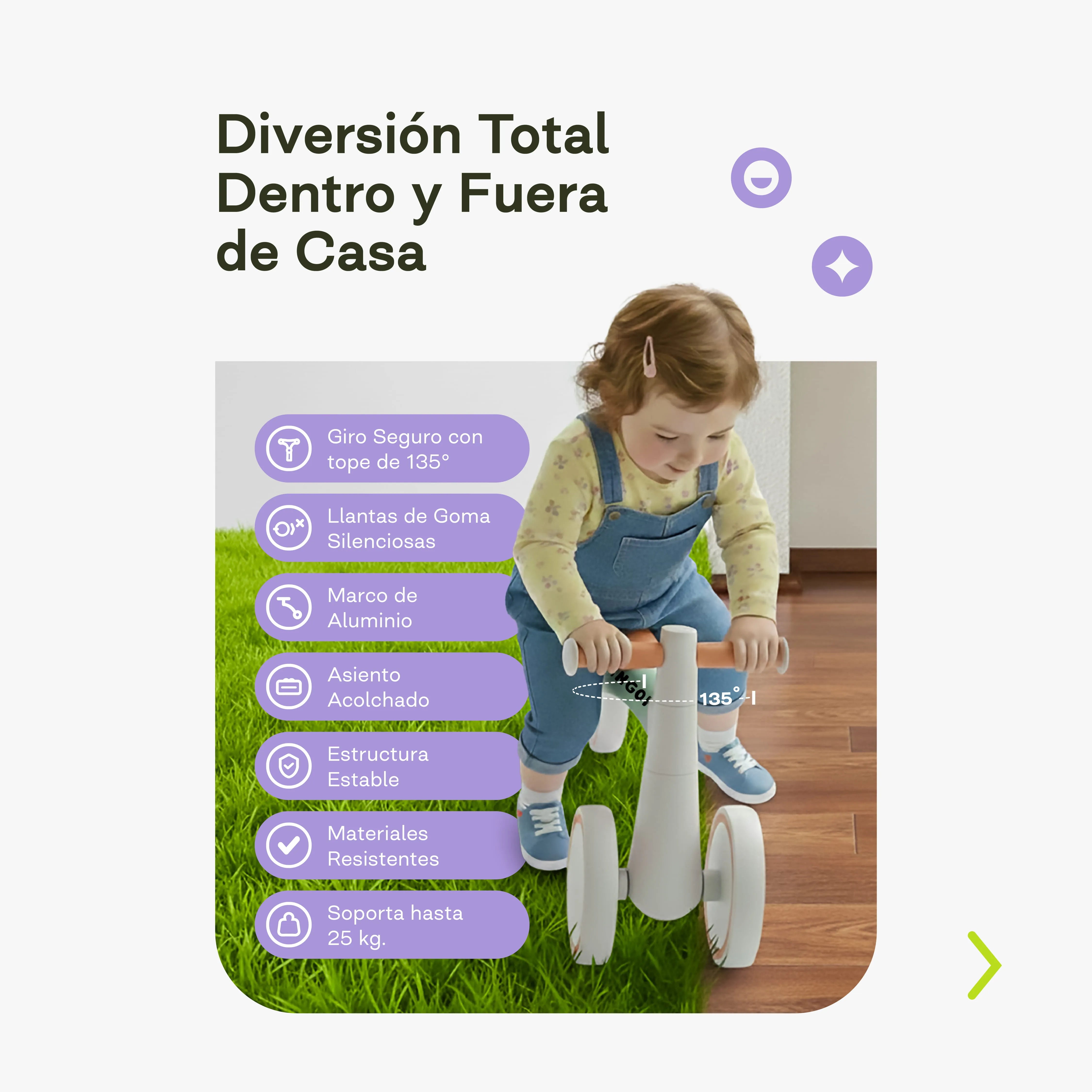 Bicicleta de equilibrio para bebes de 10 a 30 meses (Azul)