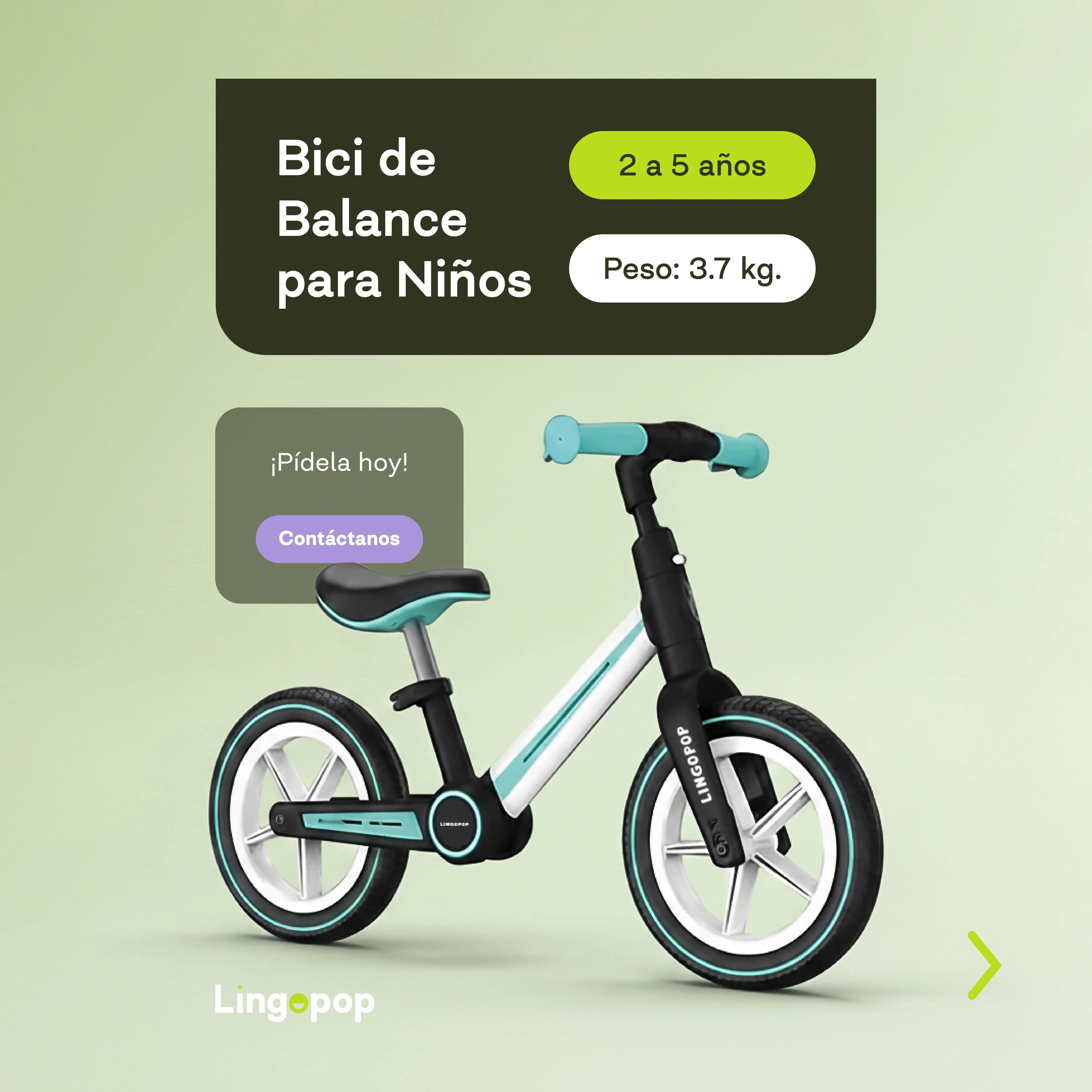 Bicicleta de equilibrio plegable para niños de 2 a 5 años